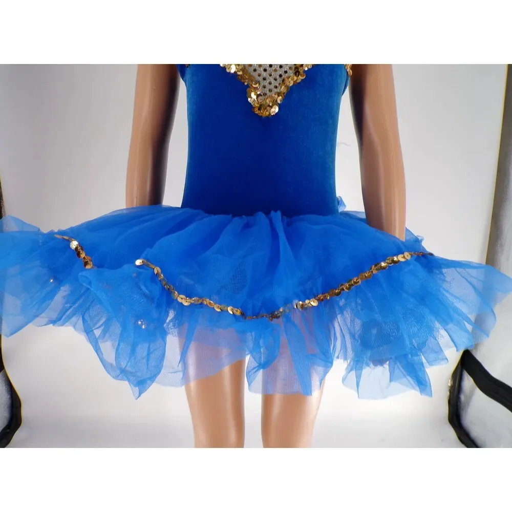 Pre-Owned Dance Costume Curtain Call E2592 XS Child Royal Blue Jazz